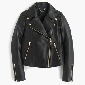 J. Crew Collection Leather Motorcycle Jacket